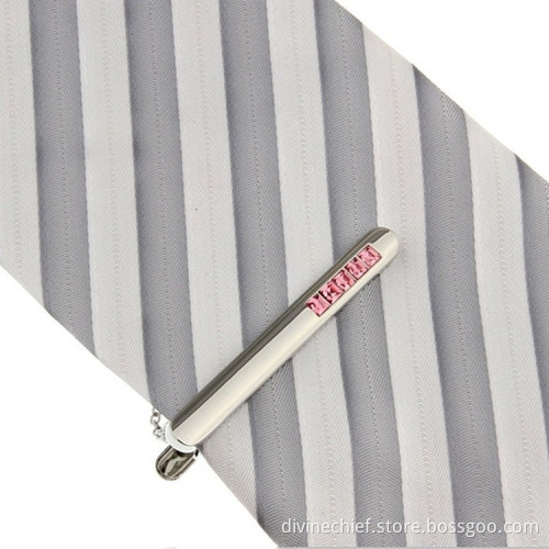 High Quality Custom Metal Tie Clips With Crystal, Wholesale Tie Clip / Tie Bar / Tie Pin For Men